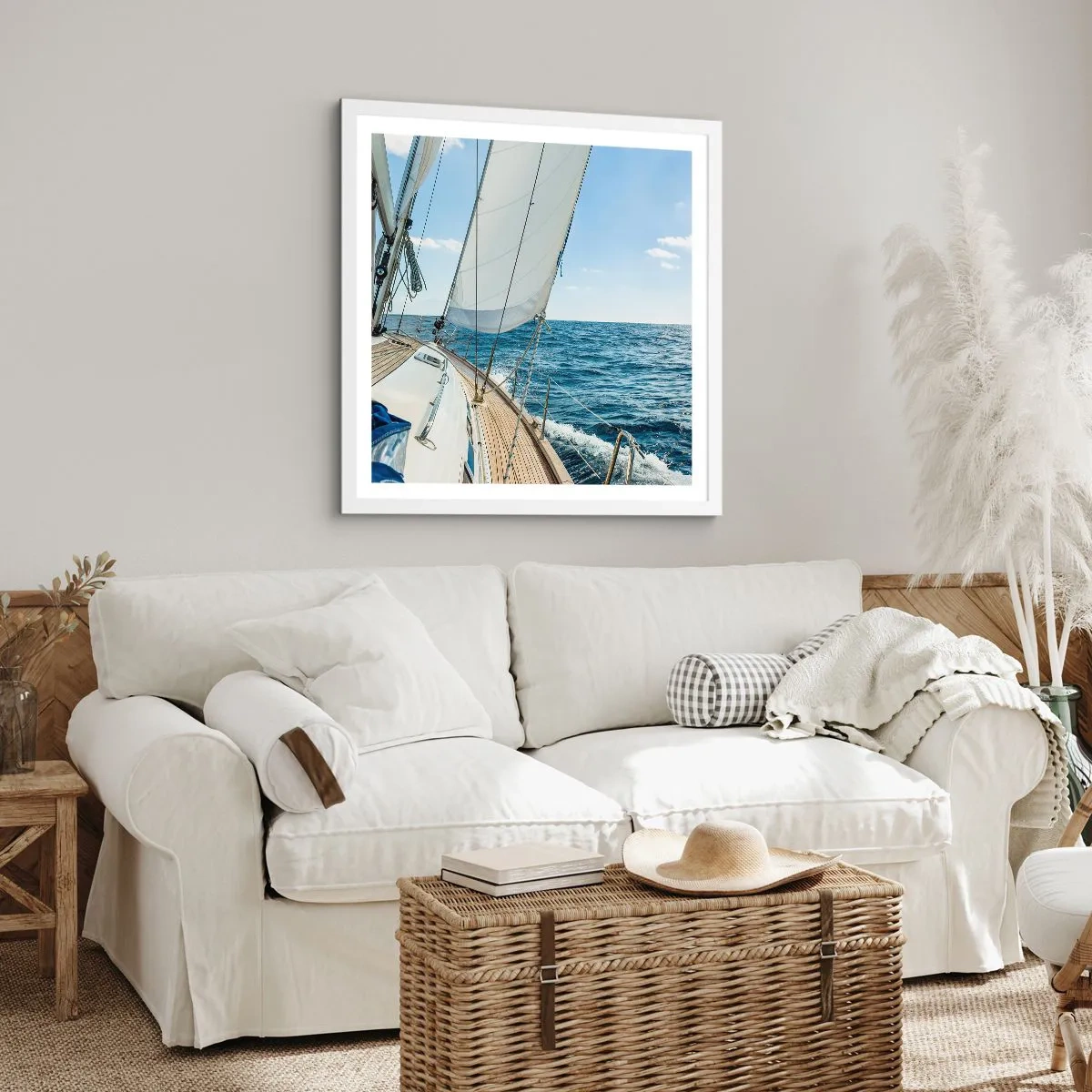 Poster in einem weißen Rahmen - Ahoi, Abenteuer - 60x60 cm