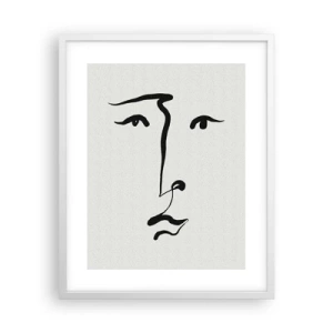 Poster in einem weißen Rahmen - Porträt mit einer Zeile - 40x50 cm