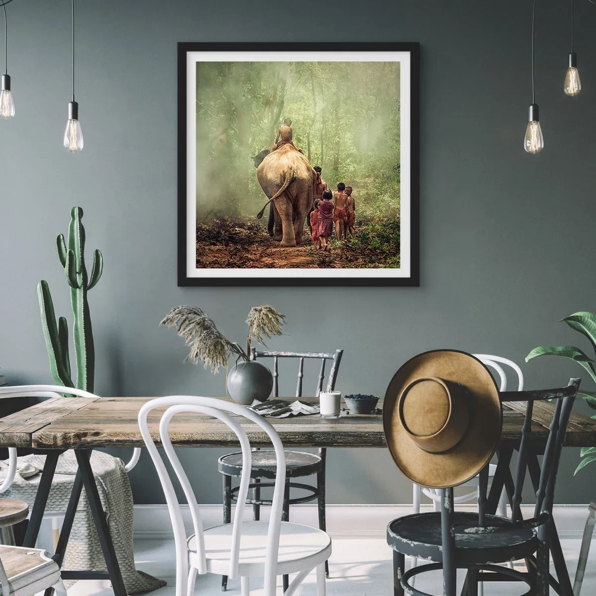 Poster in einem schwarzem Rahmen - Neues Dschungelbuch - 50x50 cm