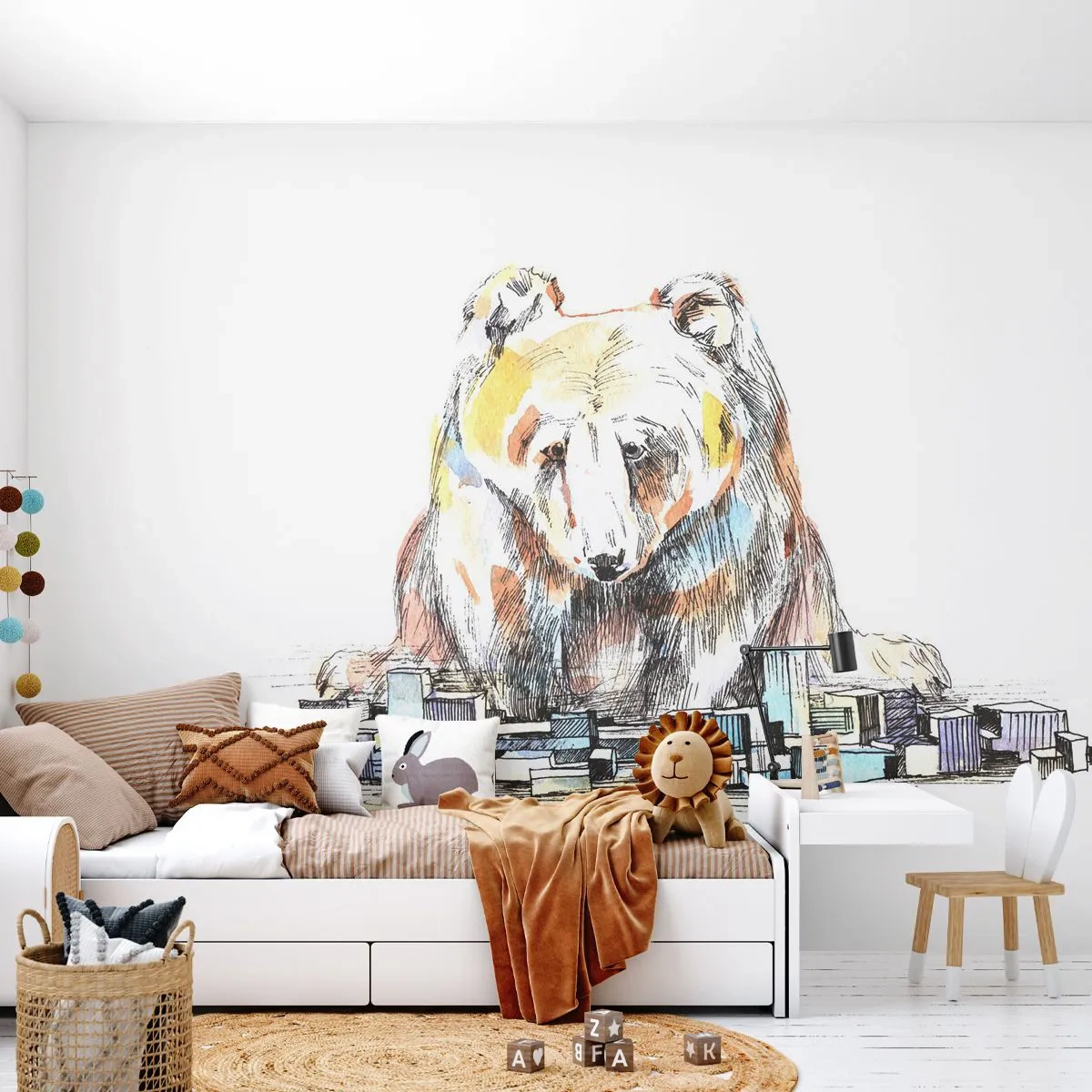 Selbstklebende Fototapete Deluxe Sticker - Wie kann man so leben? - Tiere, Tragen, Grafik - 250x175 cm