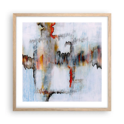 Poster in einem Rahmen aus heller Eiche - Ein Stock auf dem Wasser - 50x50 cm