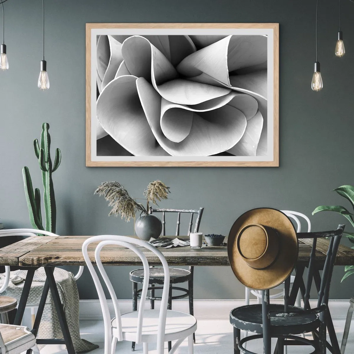 Poster in einem Rahmen aus heller Eiche - Es passiert im Weltraum - 100x70 cm