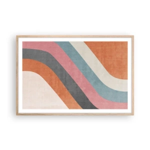 Poster in einem Rahmen aus heller Eiche - Diagonale Komposition – Bewegung - 91x61 cm