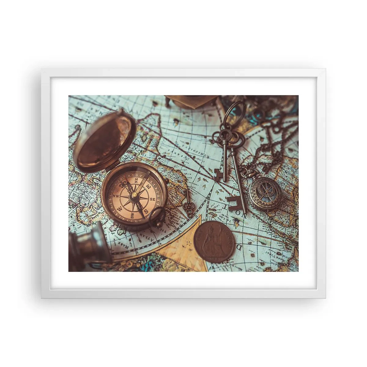 Poster in einem weißen Rahmen - Für den Abenteurer - 50x40 cm