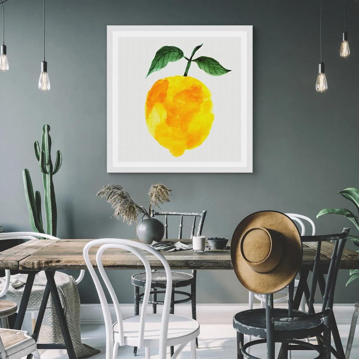 Poster in einem weißen Rahmen - So schmeckt man die Sonne - 40x40 cm