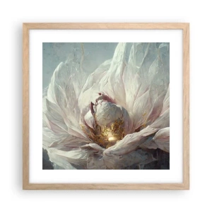 Poster in einem Rahmen aus heller Eiche - Sie blüht alle hundert Jahre einmal - 40x40 cm