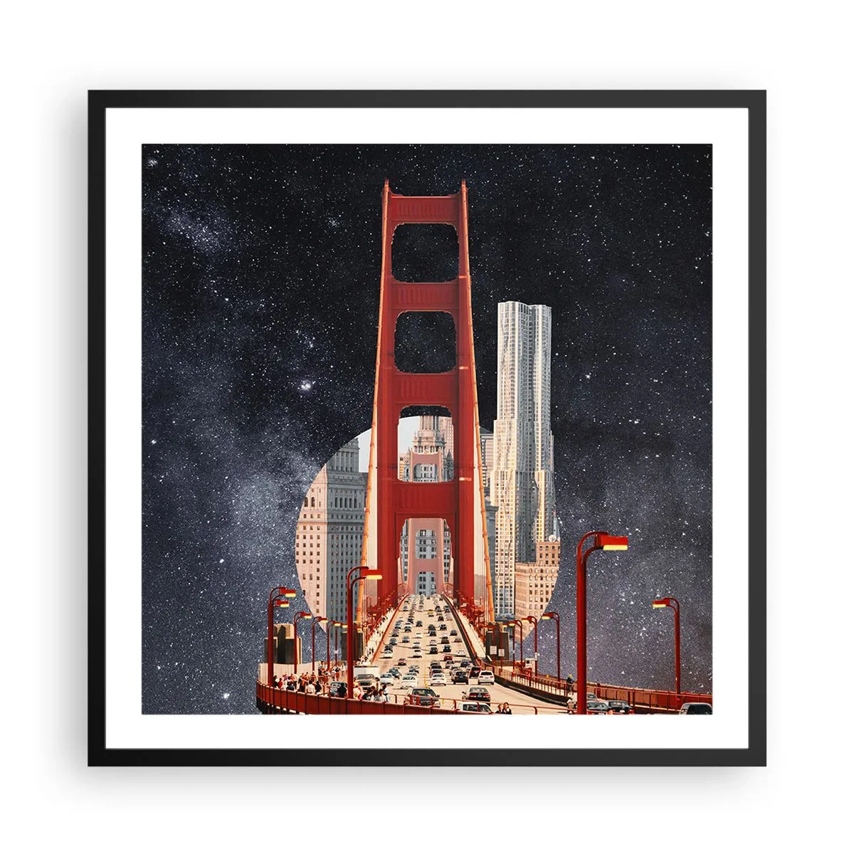 Poster in einem schwarzem Rahmen - Immer im Mittelpunkt - 60x60 cm