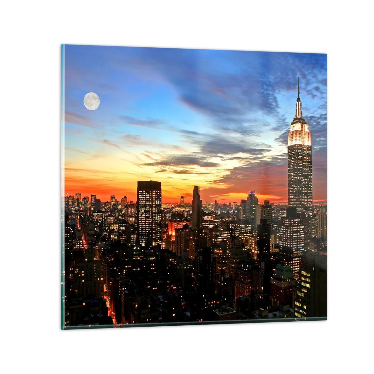 Glasbild - Bild auf glas - Leuchtende amerikanische Nacht - 70x70 cm