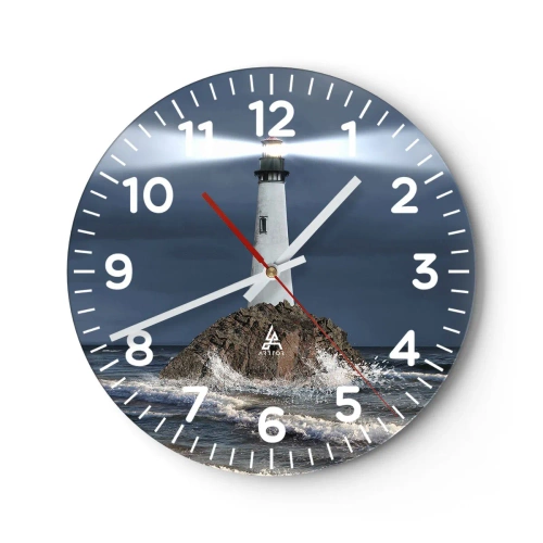 Wanduhr - Glasuhr - Hier... hier... hier! - 40x40 cm