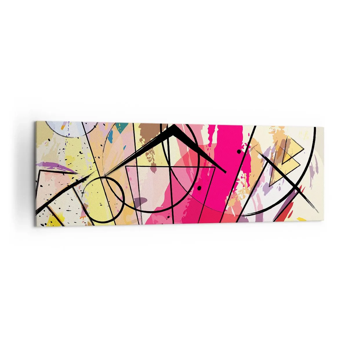 Bild auf Leinwand - Leinwandbild - Abstraktion mit Linien und geometrischen Formen - 160x50cm - Explosion - Moderne Wanddekoration für Wohnzimmer und Schlafzimmer ARTTOR