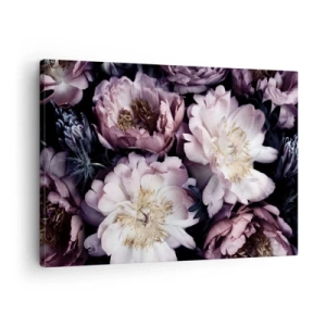 Bild auf Leinwand - Leinwandbild - Blumen in zarten Pastelltönen - 70x50cm - Blumenstrauß im alten Stil - Moderne Wanddekoration für Wohnzimmer und Schlafzimmer ARTTOR