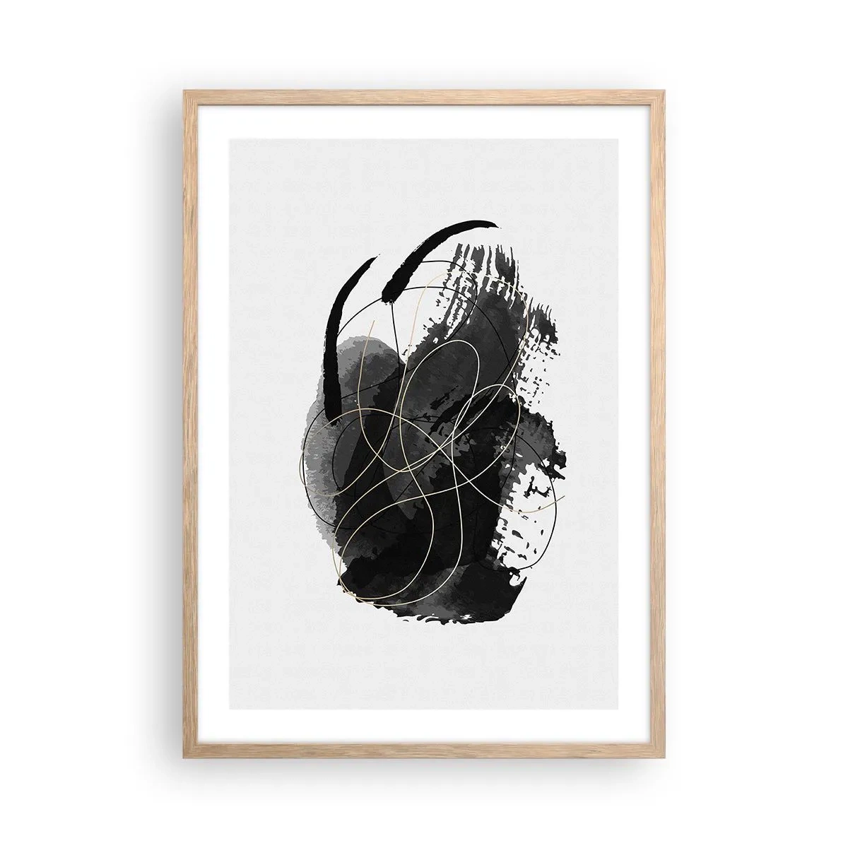 Poster in einem Rahmen aus heller Eiche - Aus Schwarz entstanden - 50x70 cm