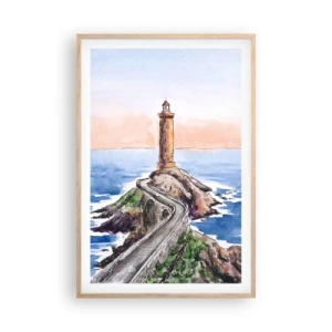 Poster in einem Rahmen aus heller Eiche - Dem Meer zugewandt - 61x91 cm