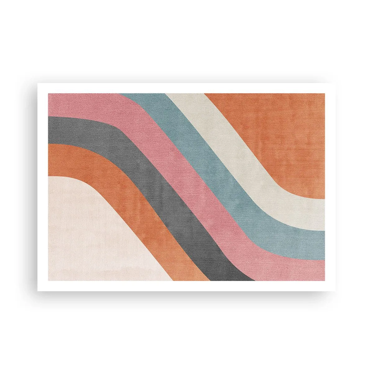 Poster - Bunte Retro-Streifen - 100x70cm - Diagonale Komposition – Bewegung - Moderne Wanddekoration für Wohnzimmer und Schlafzimmer ARTTOR