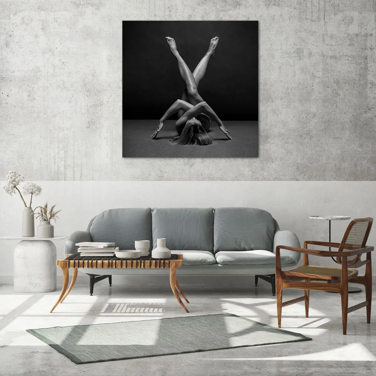 Glasbild - Bild auf glas - Die Geometrie der Nacktheit - 70x70 cm