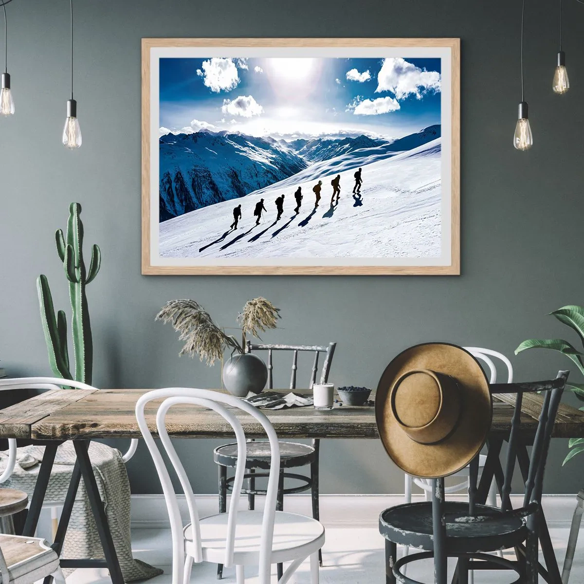 Poster in einem Rahmen aus heller Eiche - Das Team der Eroberer - 100x70 cm