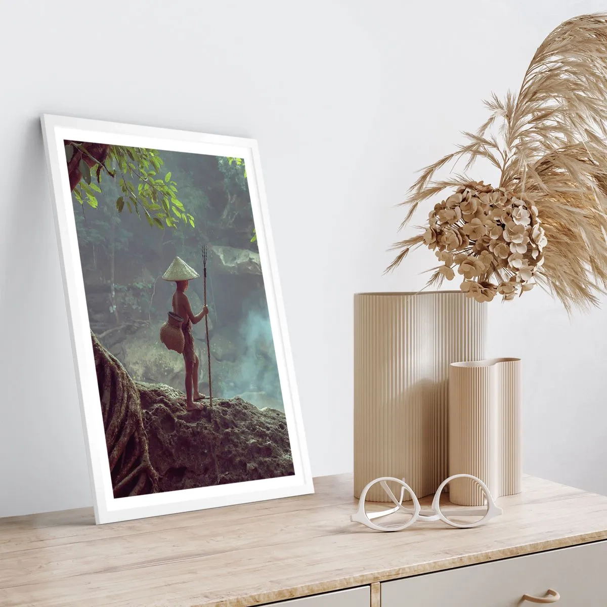 Poster in einem weißen Rahmen - Befreundet mit der Natur - 61x91 cm