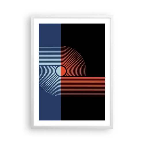 Poster in einem weißen Rahmen - In einer geometrischen Umarmung - 50x70 cm