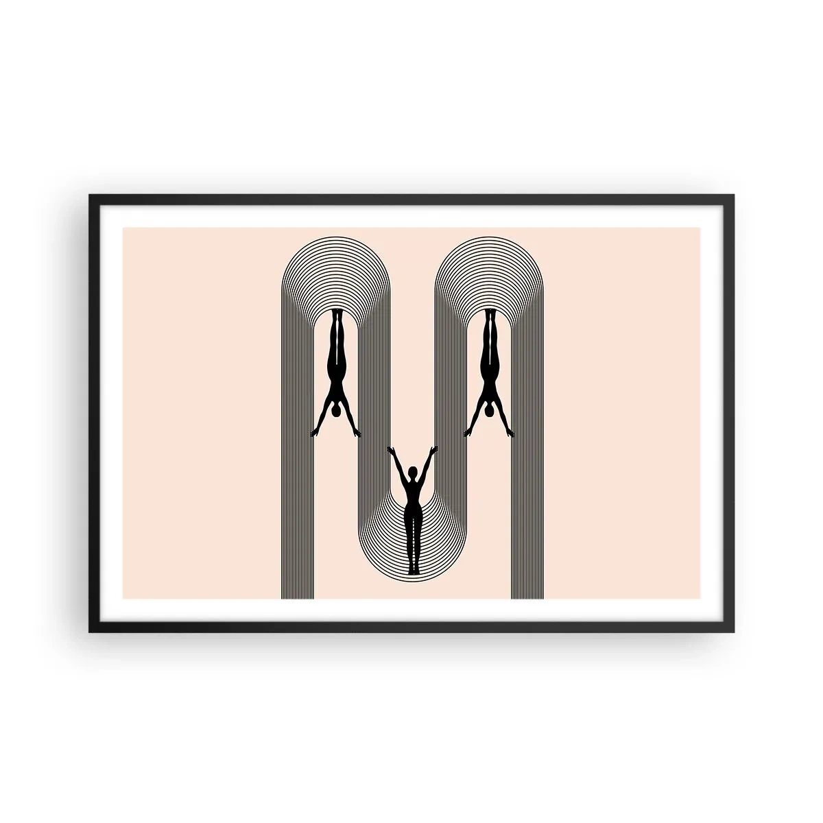 Poster in einem schwarzem Rahmen - Verkehrt herum - 91x61 cm