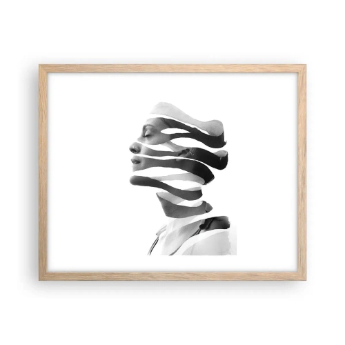 Poster in einem Rahmen aus heller Eiche - Surreales Porträt - 50x40 cm