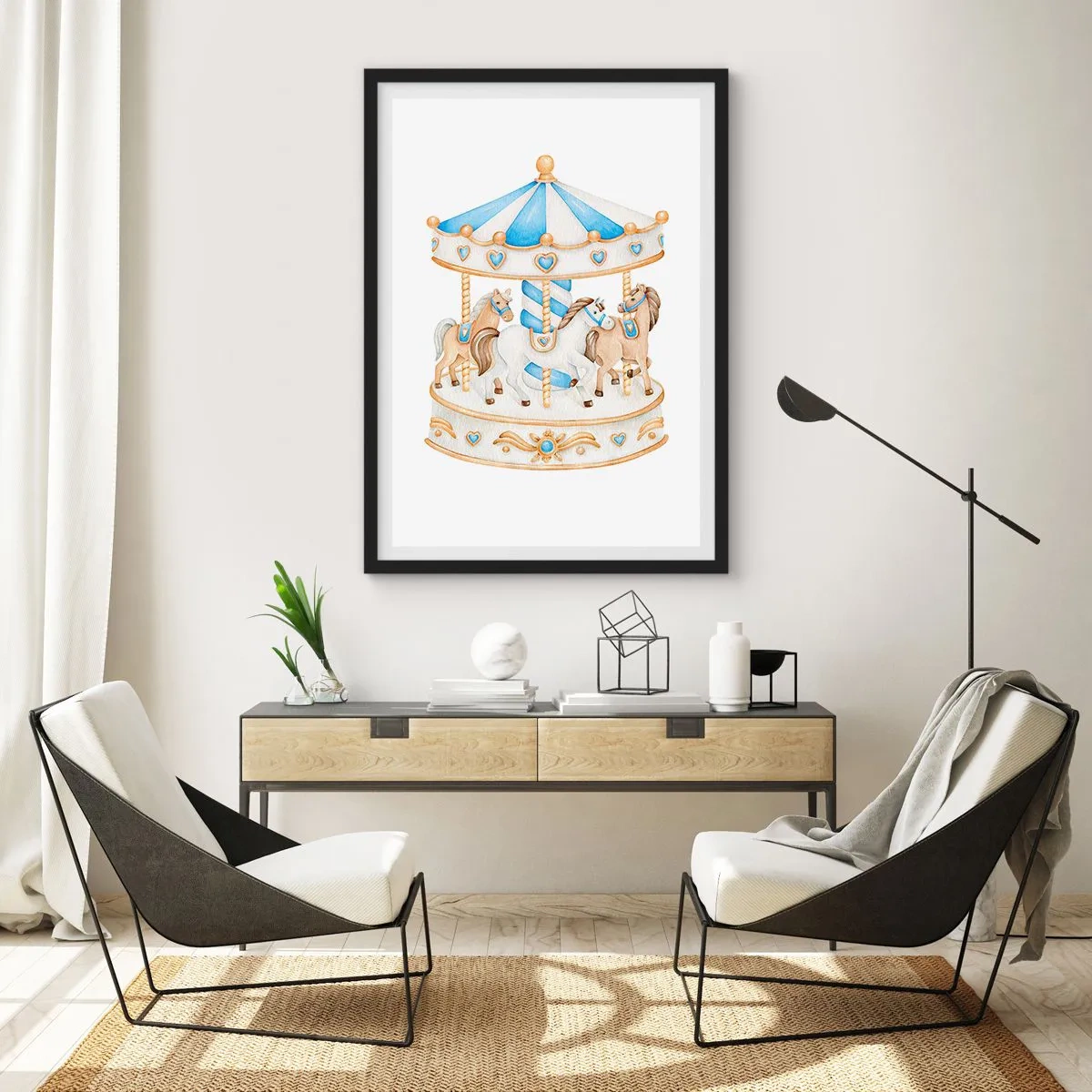 Poster in einem schwarzem Rahmen - Süße Kindheit - 61x91 cm