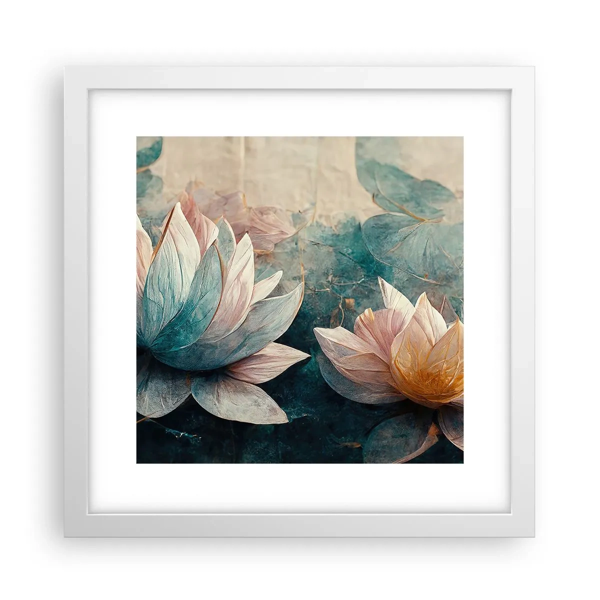 Poster in einem weißen Rahmen - Seesterne - 30x30 cm