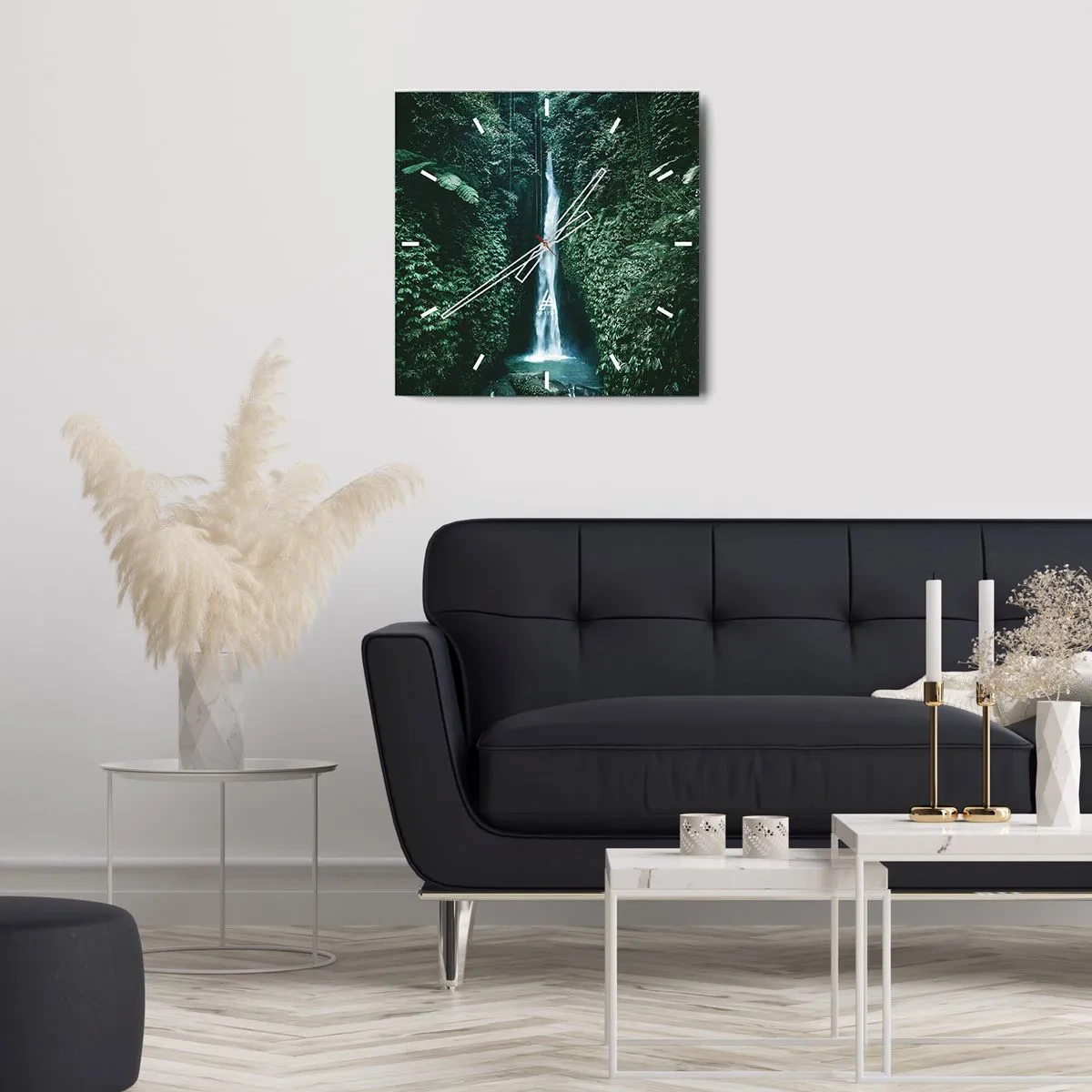 Wanduhr - Glasuhr - Tropisches Spa - 30x30 cm