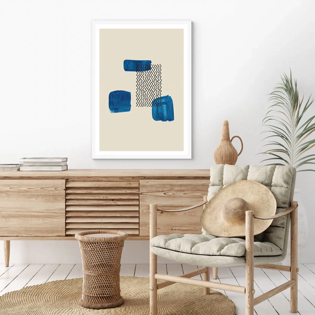 Poster in einem weißen Rahmen - Ein abstraktes Quartett - 70x100 cm