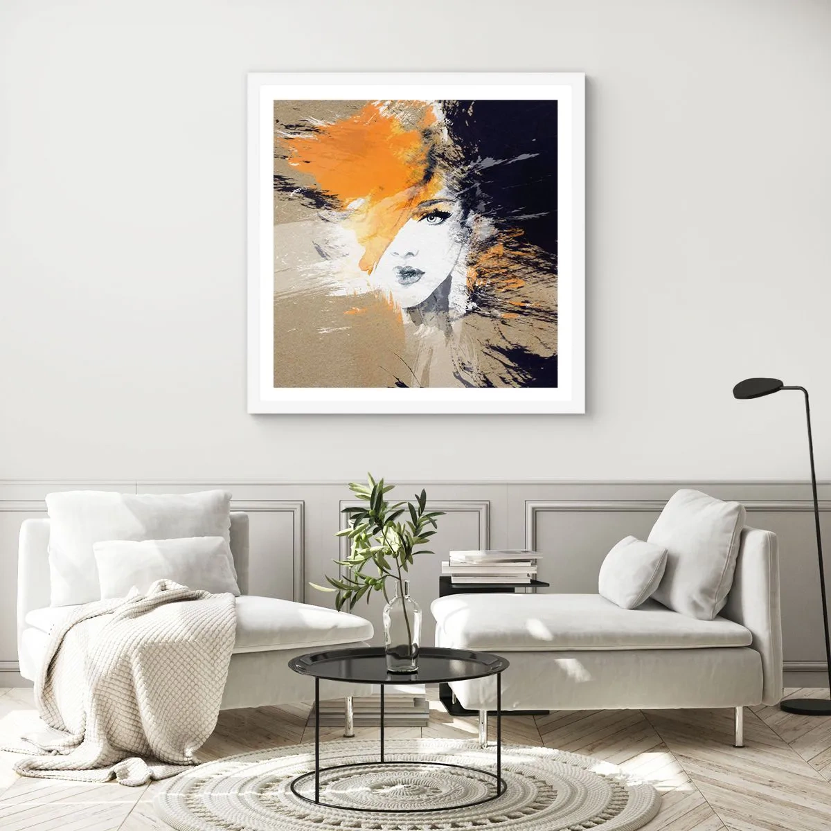 Poster in einem weißen Rahmen - Und es ist Licht - 60x60 cm