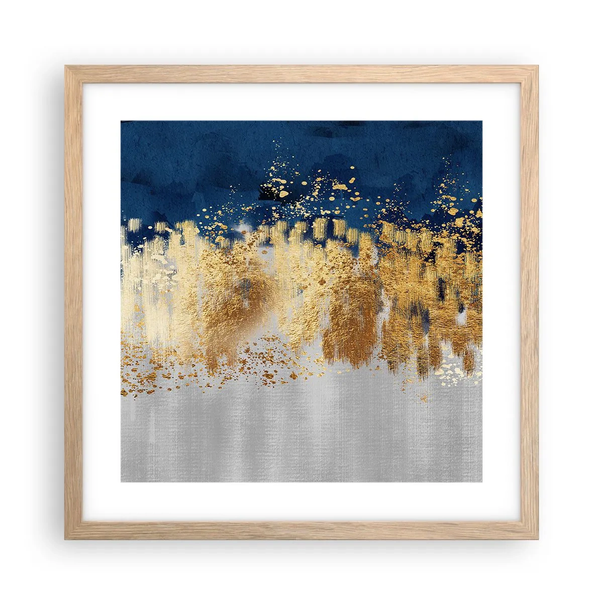 Poster in einem Rahmen aus heller Eiche - Moderne Komposition mit Glanz - 40x40 cm