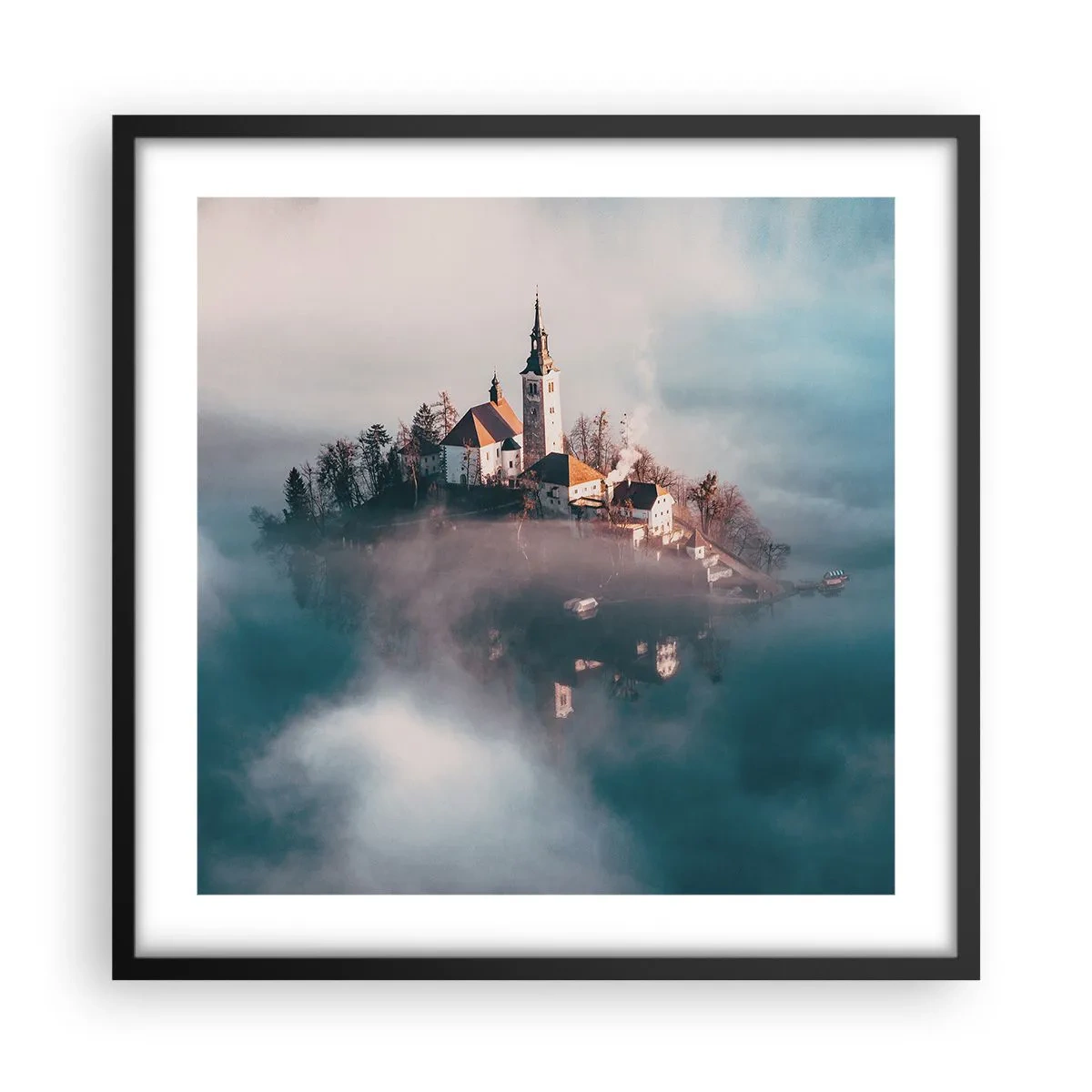 Poster in einem schwarzem Rahmen - Trauminsel - 50x50 cm