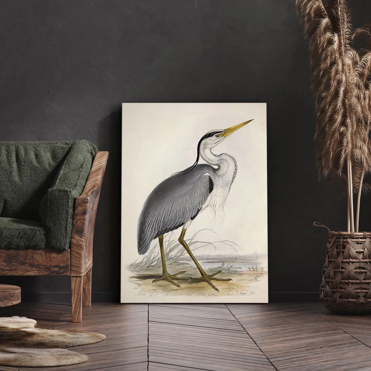 Bild auf Leinwand - Leinwandbild - Reiher Gnade - 55x100 cm