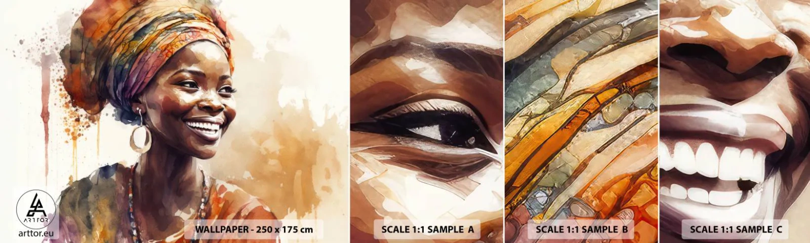 Fototapetenmuster Standard Eco - Afrikanische Königin - Frau, Afroamerikaner, Porträt - 100x30 cm