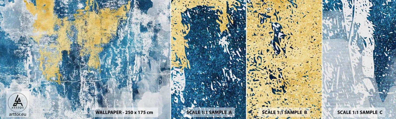 Fototapeten Muster Selbstklebend Deluxe Sticker - Abstraktion voller Wetter - Abstraktion, Stück, Flecken - 100x30 cm