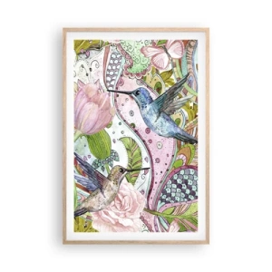 Poster in einem Rahmen aus heller Eiche - Verstrickt in Weinreben - 61x91 cm