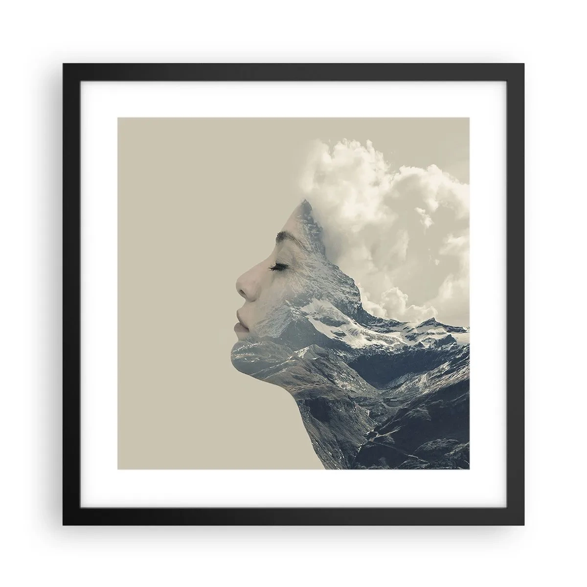 Poster in einem schwarzem Rahmen - Die Schönheit der Elemente der Natur - 40x40 cm