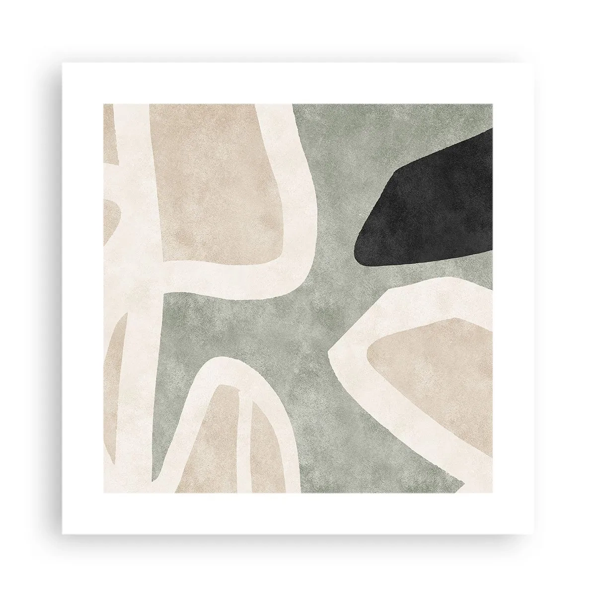 Poster - Komposition mit schwarzem Motiv - 40x40 cm