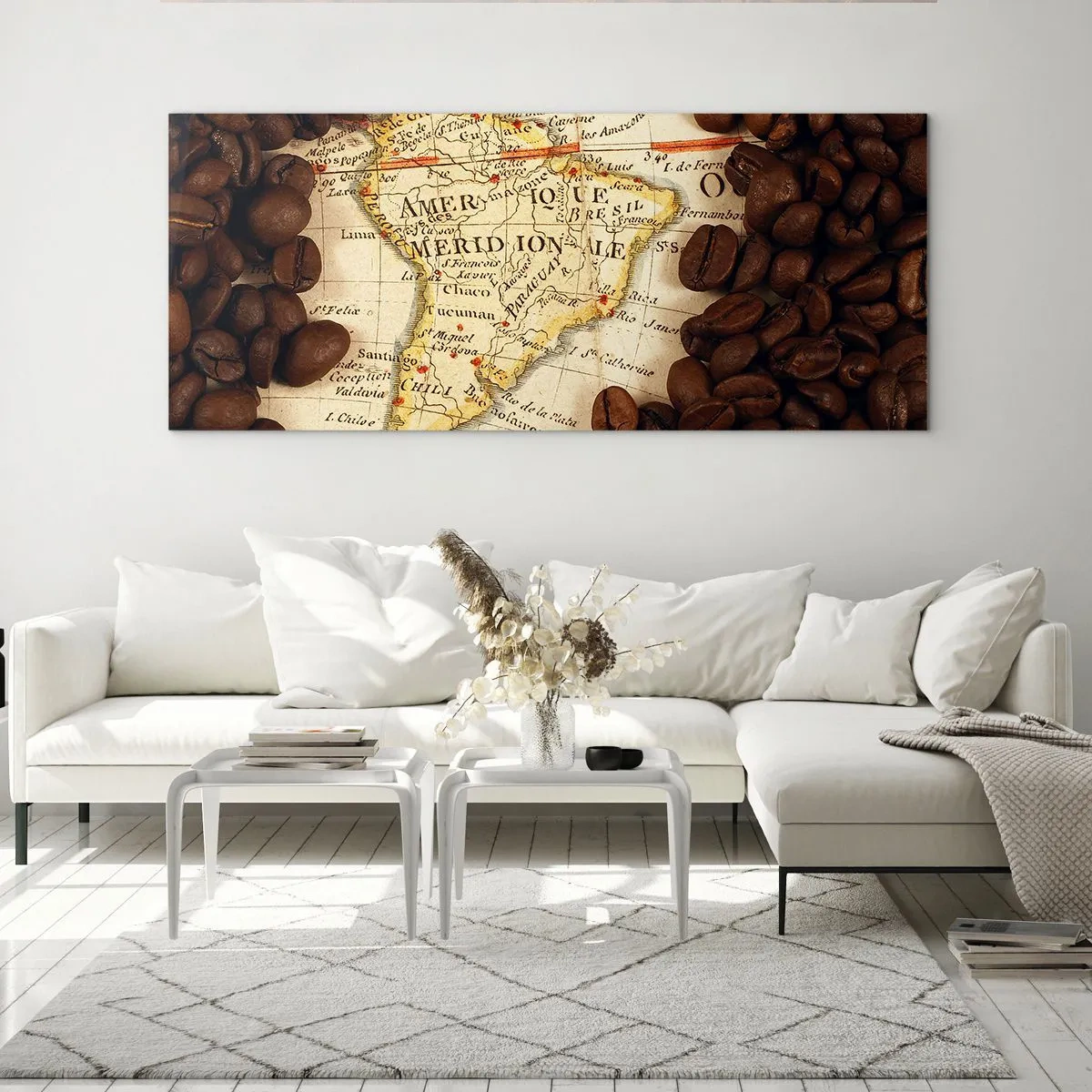 Glasbild - Bild auf glas - Woher kommt der beste Kaffee? - 100x40 cm