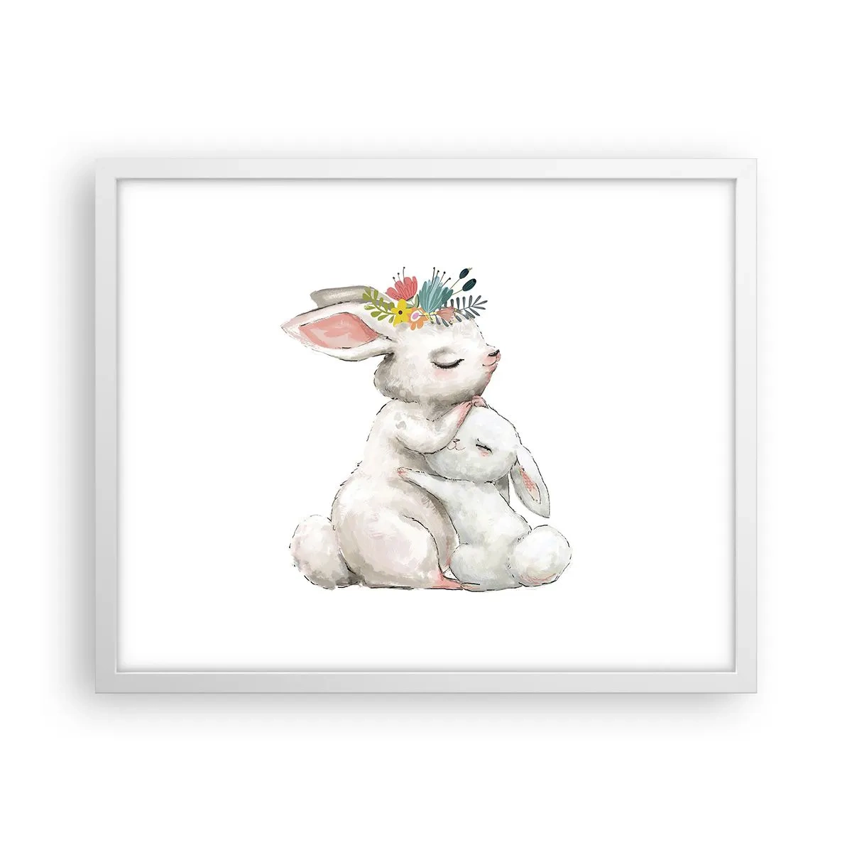 Poster in einem weißen Rahmen - Bei Mama ist's am schönsten - 50x40 cm