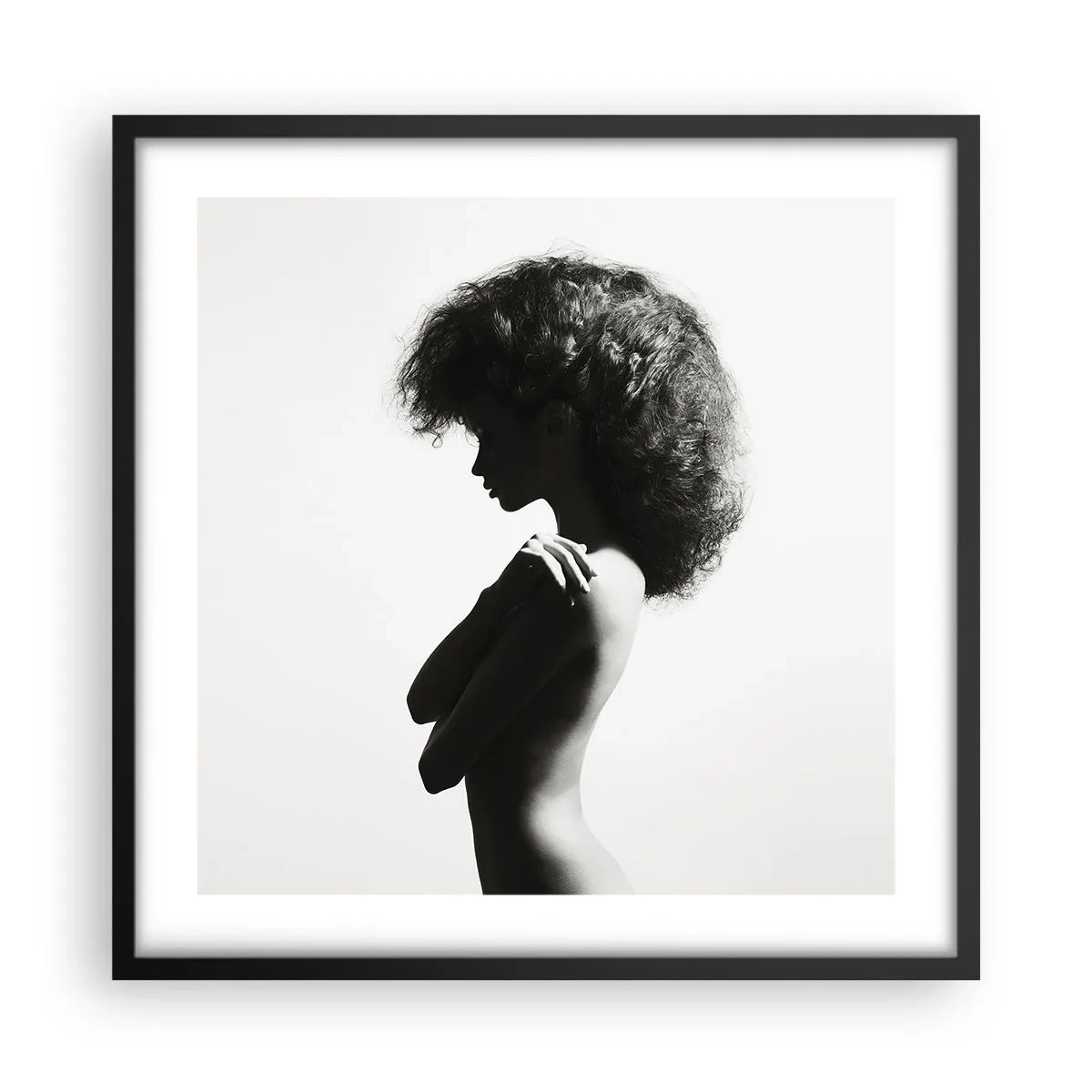 Poster in einem schwarzem Rahmen - Wie eine Blume auf einem schlanken Stiel - 50x50 cm