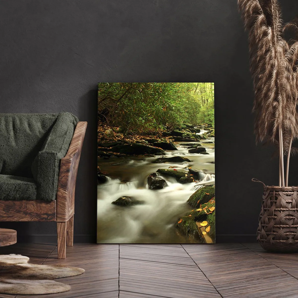 Bild auf Leinwand - Leinwandbild - Wie flüssiges Silber - 55x100 cm