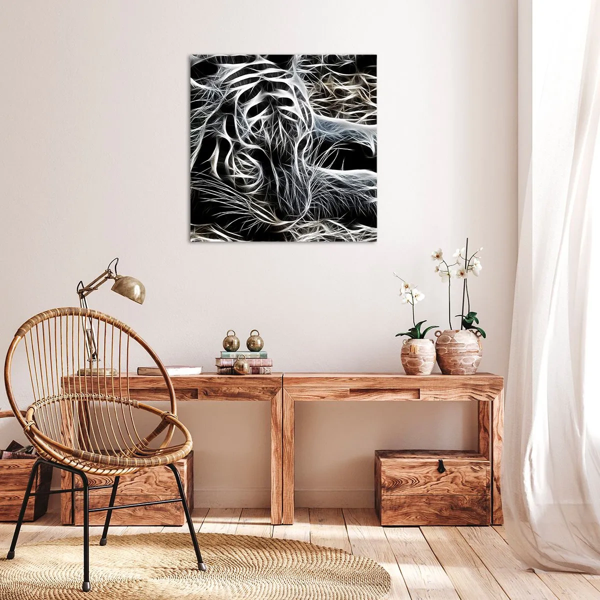 Bild auf Leinwand - Leinwandbild - Eine Studie über die Leichtigkeit der Katze - 70x70 cm