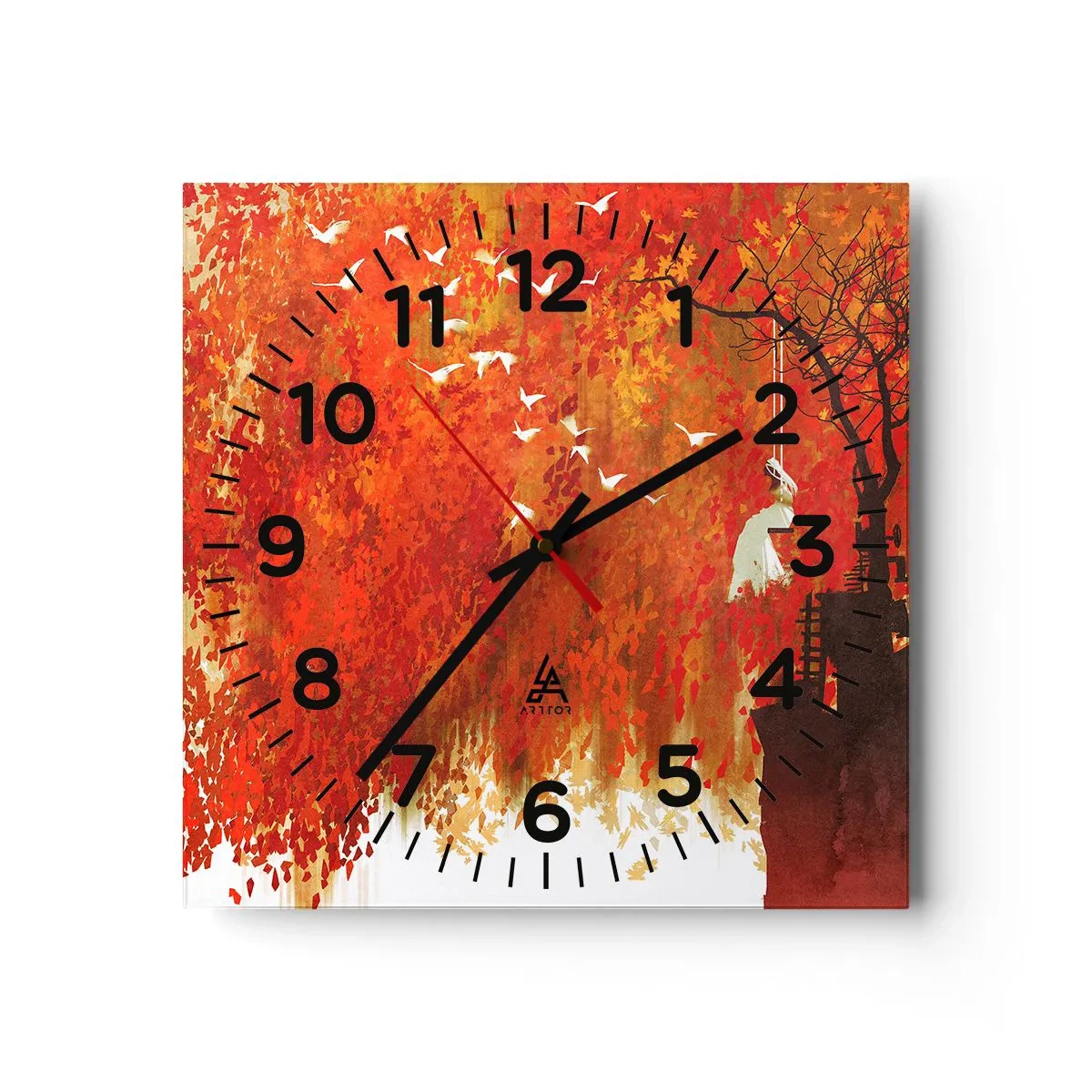 Wanduhr - Glasuhr - Wird er mit ihnen fliegen? - 40x40 cm