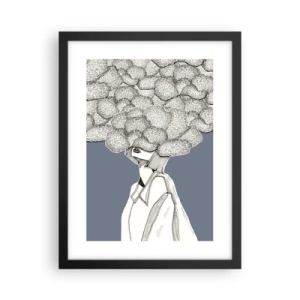 Poster in einem schwarzem Rahmen - Mit dem Kopf in den Wolken stecken - 30x40 cm