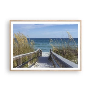 Poster in einem Rahmen aus heller Eiche - In der Sonne, im Wind - 100x70 cm