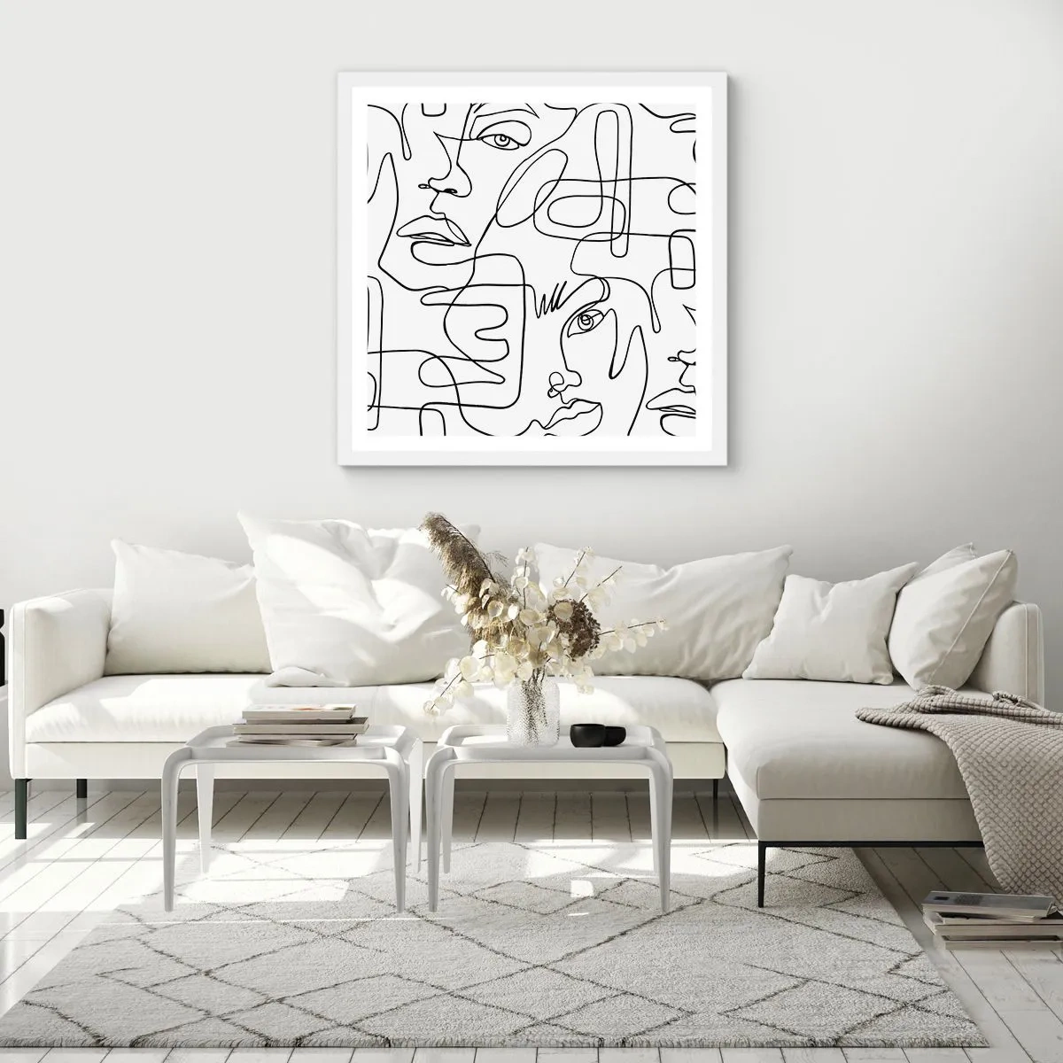 Poster in einem weißen Rahmen - In verworrenen Gefühlen - 40x40 cm