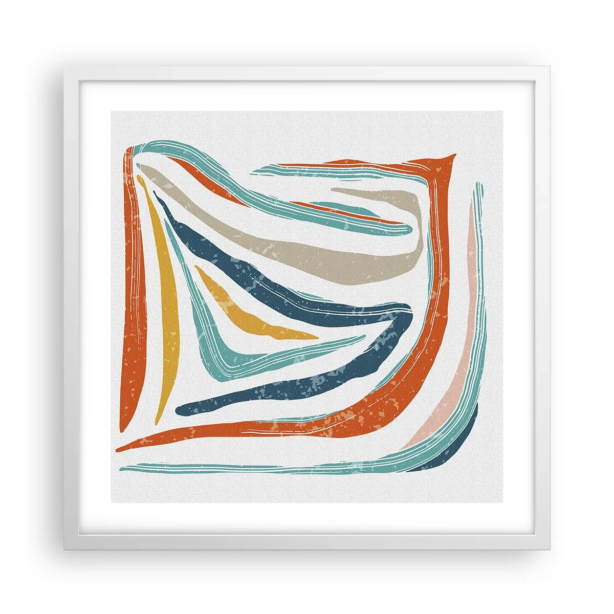 Poster in einem weißen Rahmen - Abstraktion mit einem freundlichen Lächeln - 50x50 cm