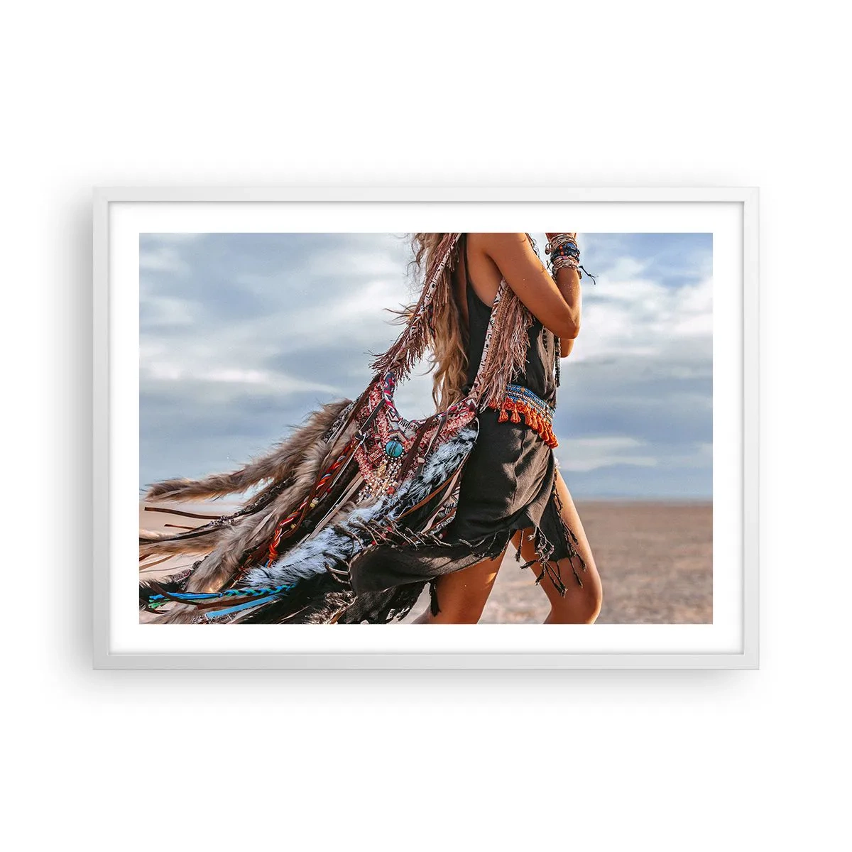 Poster in einem weißen Rahmen - Das Mädchen des Schamanen - 70x50 cm