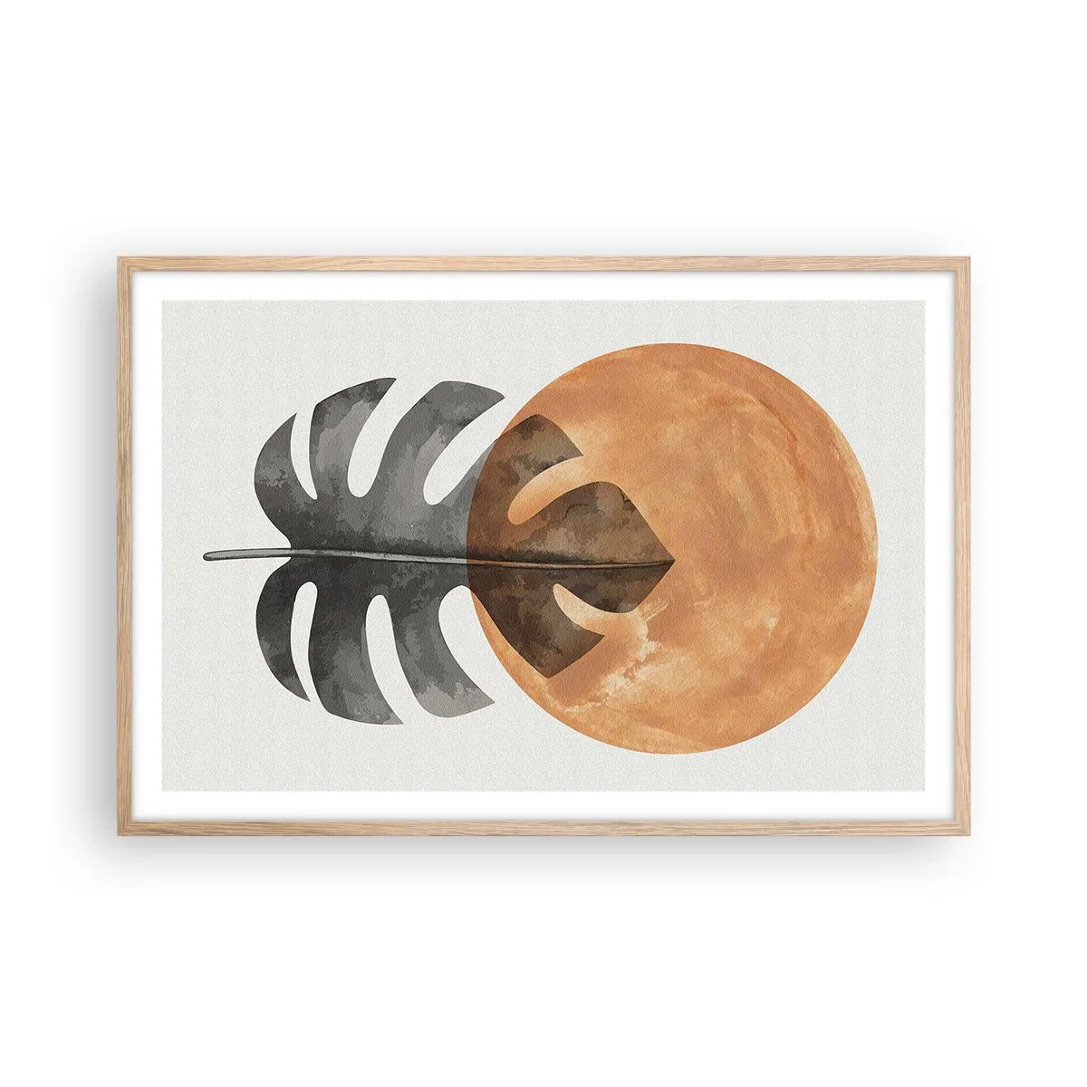 Poster in einem Rahmen aus heller Eiche - Immer die Sonne - 91x61 cm