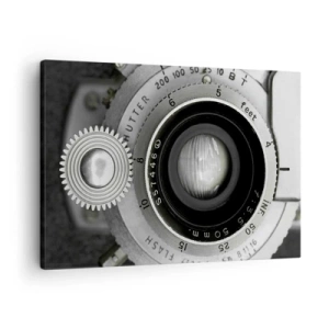 Bild auf Leinwand - Leinwandbild - Das Objektiv einer alten Kamera - 70x50cm - Eine Story über Hollywood - Moderne Wanddekoration für Wohnzimmer und Schlafzimmer ARTTOR
